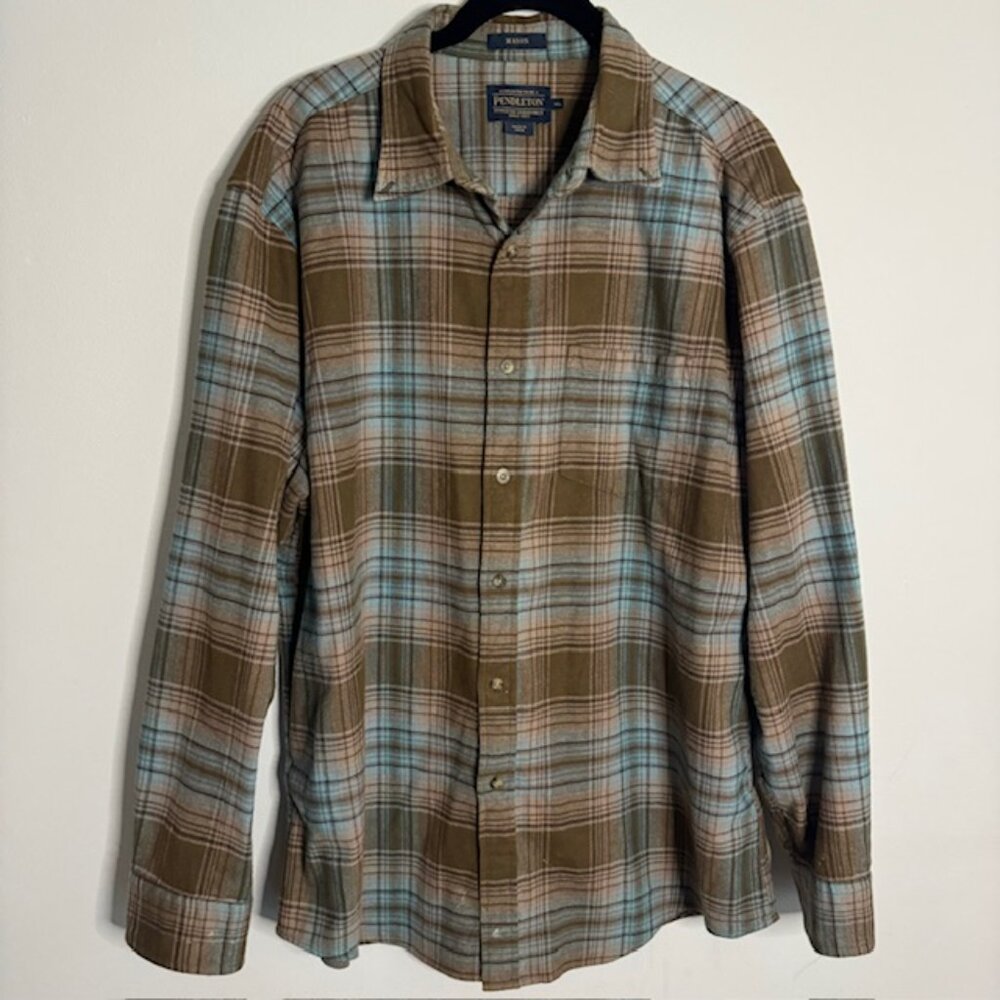 Pendleton Men's Mason Cotton Flannel Plaid Shirt Size XL
